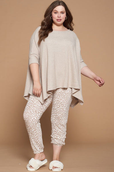 Solid Two-Tone Knit Tunic