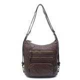 The Lisa Convertible Backpack Crossbody-Chocolate Brown