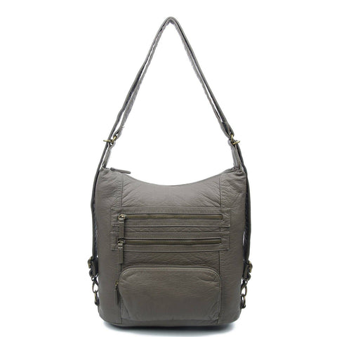 The Lisa Convertible Backpack Crossbody-Dark Grey
