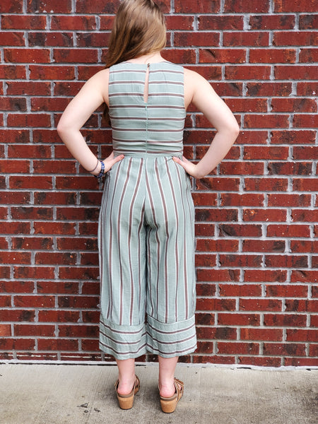 Stripped Culotte Jumpsuit