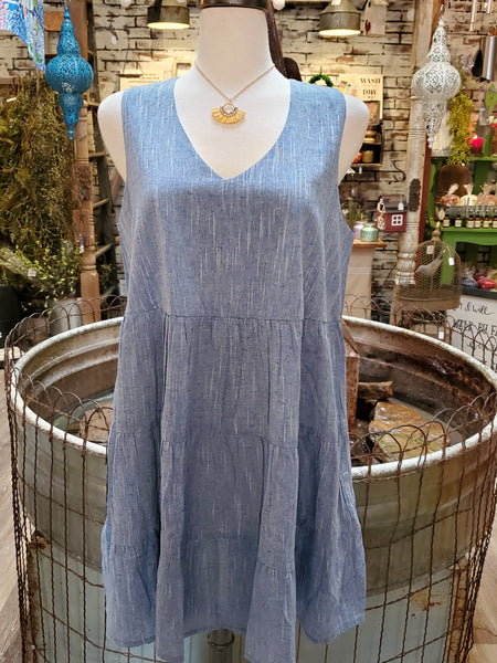 Tiered Dress in Blue