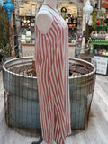 Button-Down Maxi Dress in Rust Stripe
