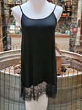 Lace The Day Away Layering Tank - Black