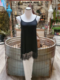 Lace The Day Away Layering Tank - Black