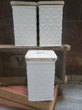 The White Collection Square Canister w/Geometric Shape