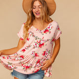 Floral Babydoll Knit Top