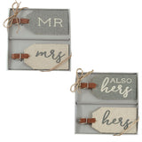 Mr. and Mrs. Wedding Dhurrie Luggage Tags