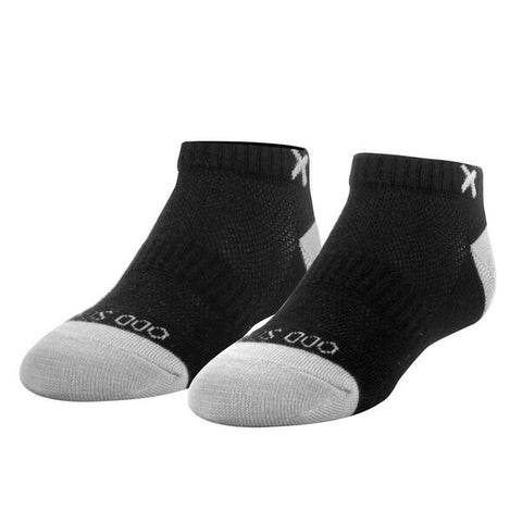 Ankle Solid Core Black Gray Kids 4-7