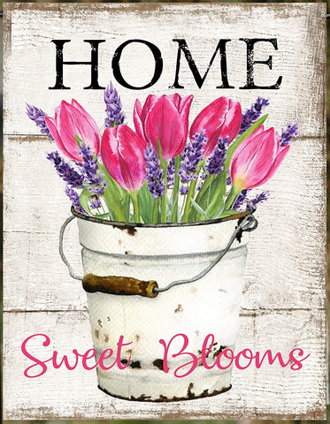 Home Sweet Blooms Tulips in Bucket House Flag