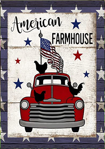 American Farmhouse Truck House Flag
