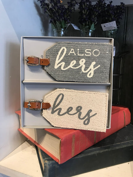 Hers ALSO Hers-Wedding Dhurrie Luggage Tags