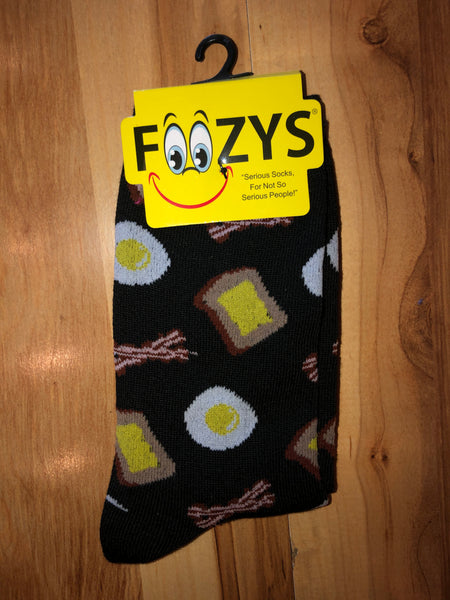 Bacon and Eggs Socks (Black)