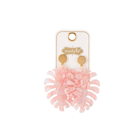 Pom Pom Hoop Earrings in Pink