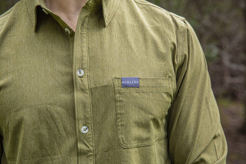 Performance Button Up - LS Heather Olive