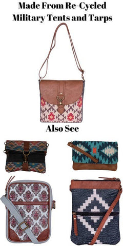 Alisa Up-Cycled Canvas and Durrie crossbody