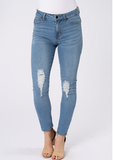 Ripped Skinny Distressed- Light Wash