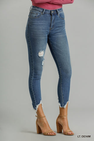 5 Pockets Distressed Detailed Stretch Denim Skinny Jeans