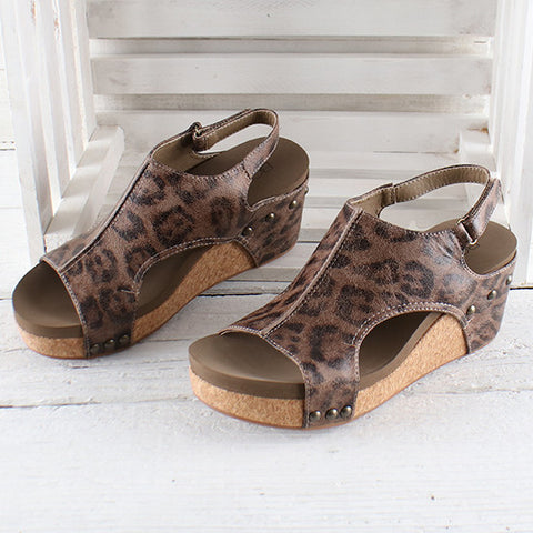 Corkys Distressed Leopard Carley Sandals